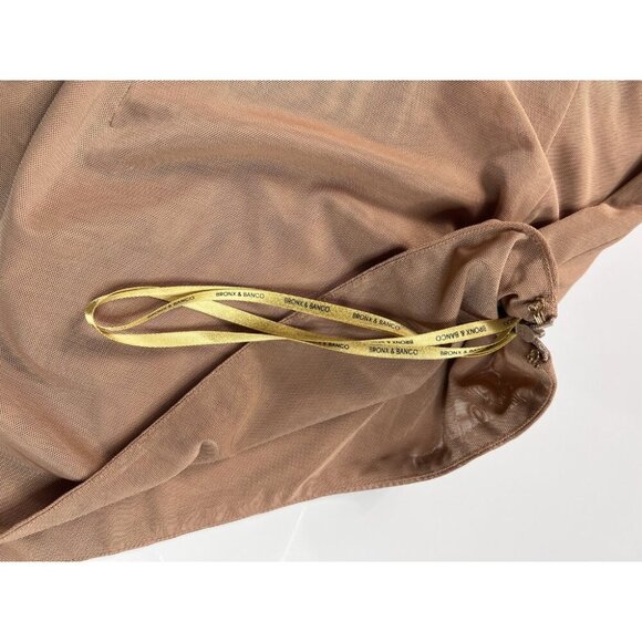 Bronx and Banco Mini Dress One-Shoulder Beige Semi-Sheer – Size 8 – Cocktail - Picture 7 of 9